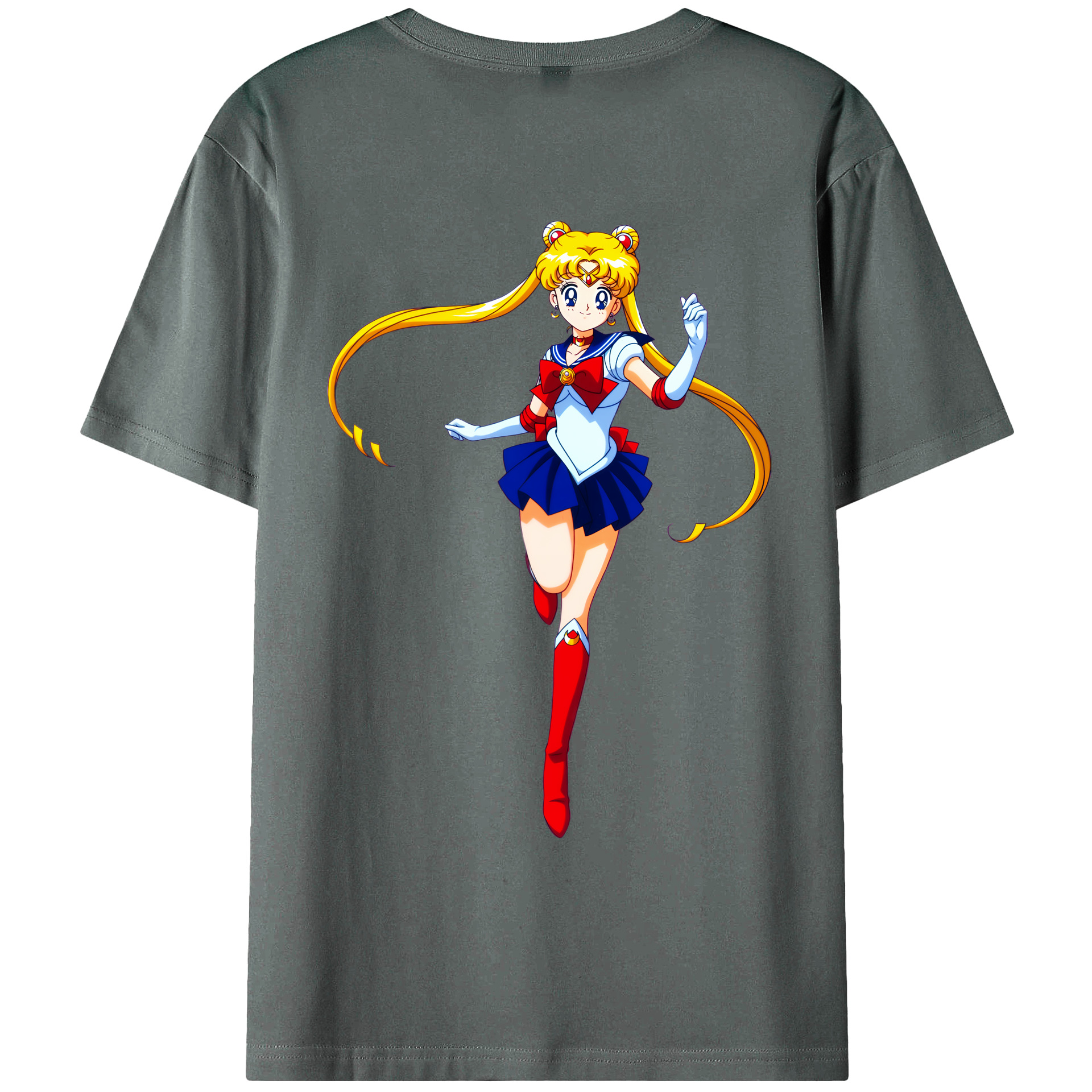 （画像用） 美少女戦士セーラームーン 月野 うさぎ つきの うさぎ Sailor Moon Tsukino Usagi 綿100％ メンズ半袖Tシャツ（バックプリント） 通気性